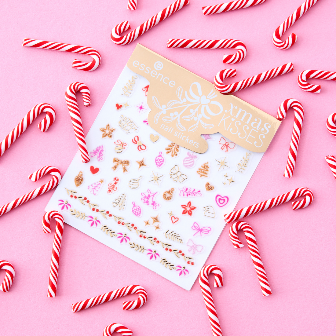 Essence Xmas KiSSES Nail stickers 01 Mistletoe Magic, Stick Around!