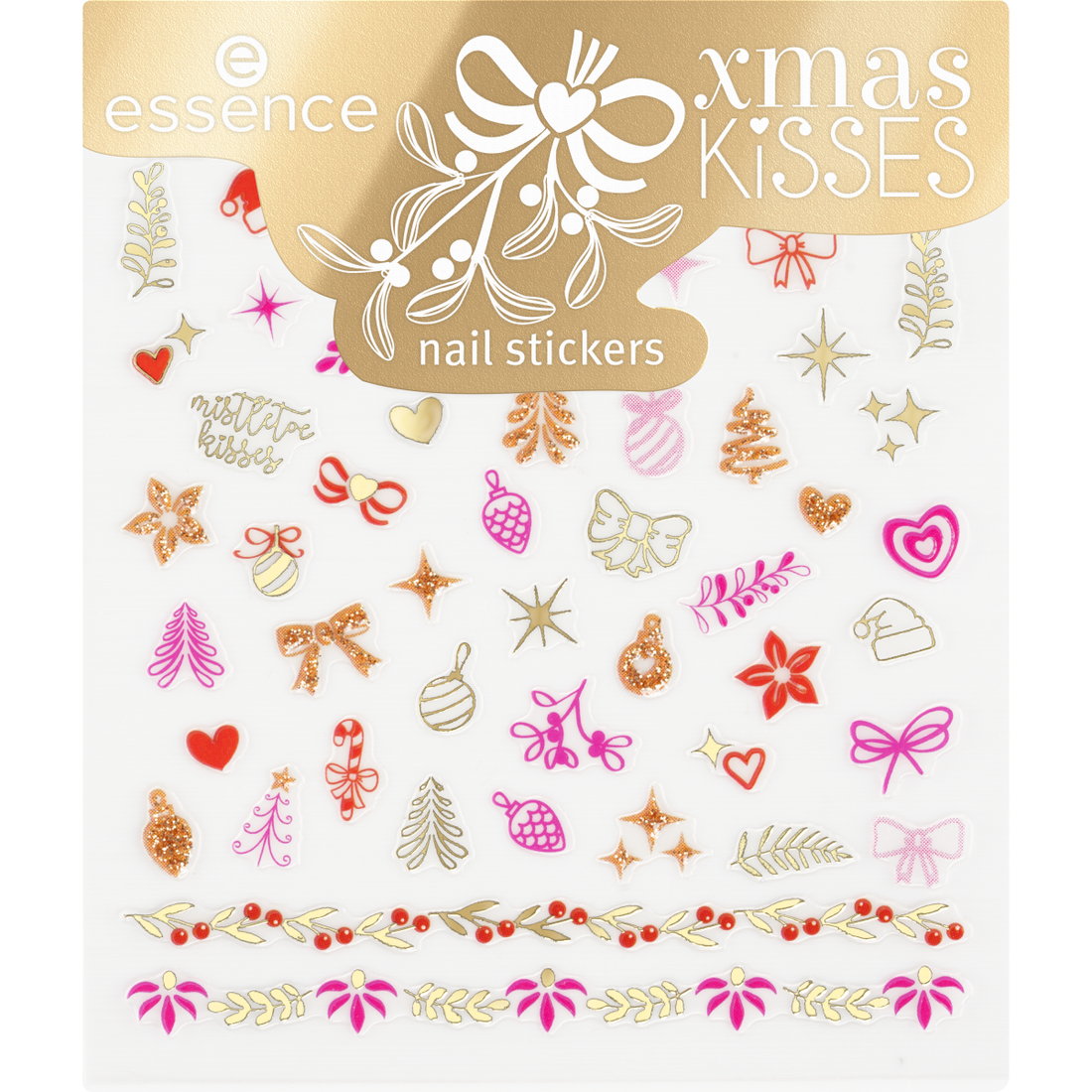 Essence Xmas KiSSES Nail stickers 01 Mistletoe Magic, Stick Around!