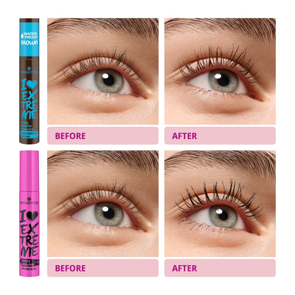 essence I Love Extreme Crazy Volume Mascara | Waterproof Brown